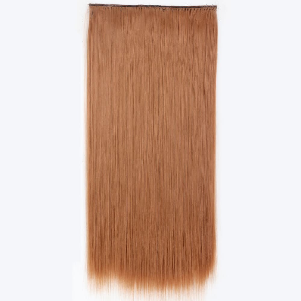 Extensions à Clips Cheveux Synthétiques - Châtain Cuivré Méché Blond - Réf. 6bt27b