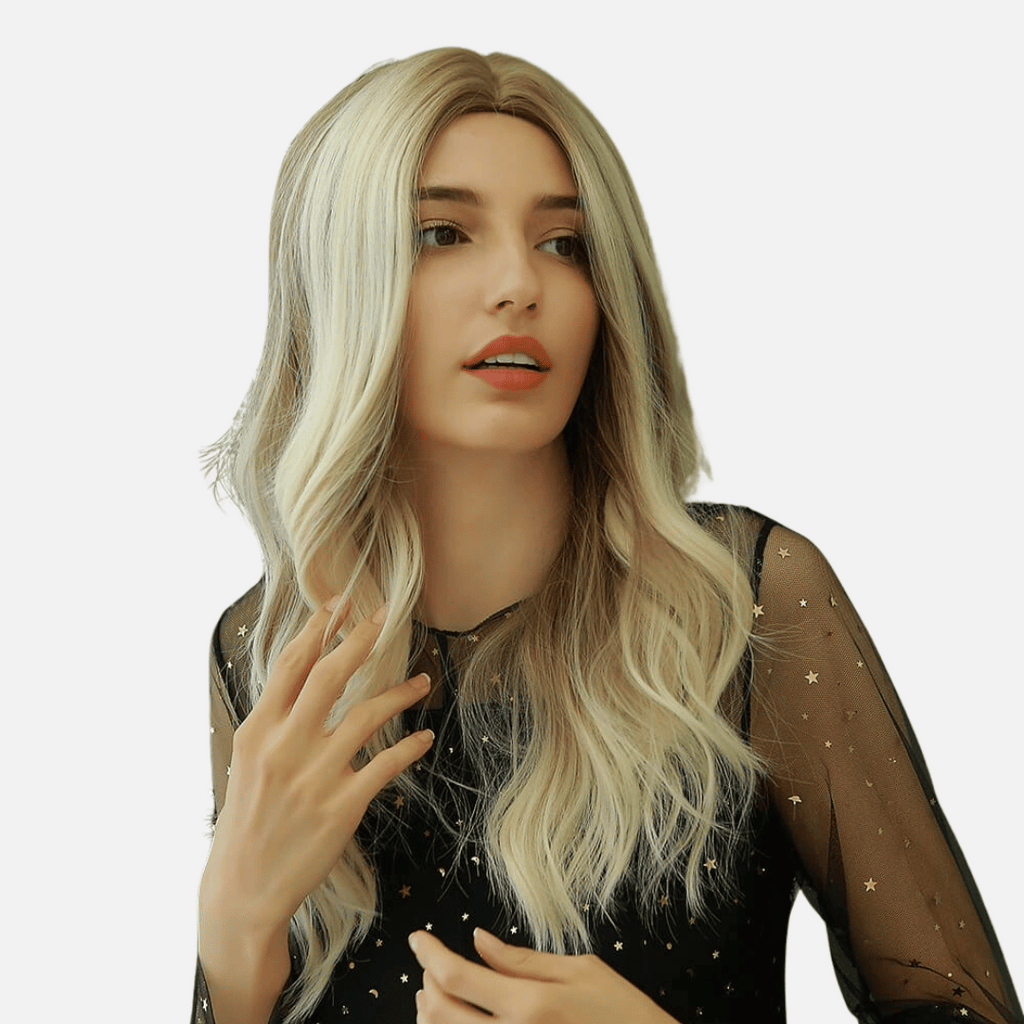 Perruque blonde cheveux longs
