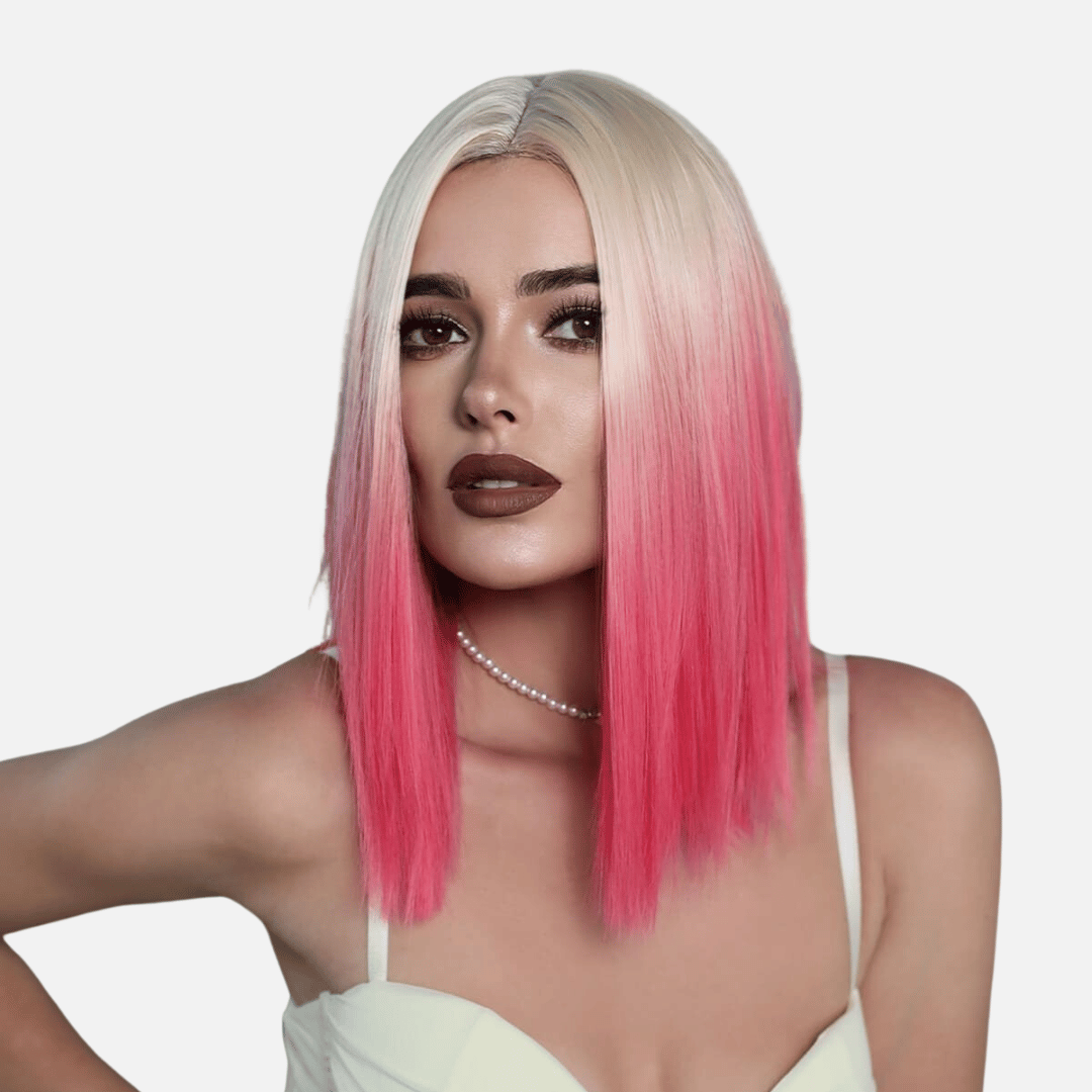 Perruque blonde et rose