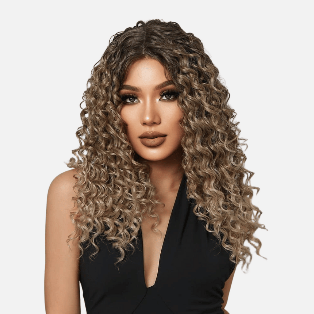 Perruque blonde frisée