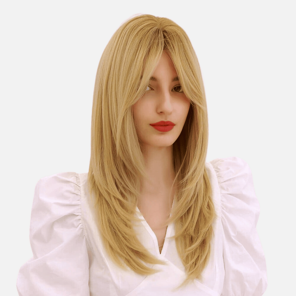 Perruque blonde lisse