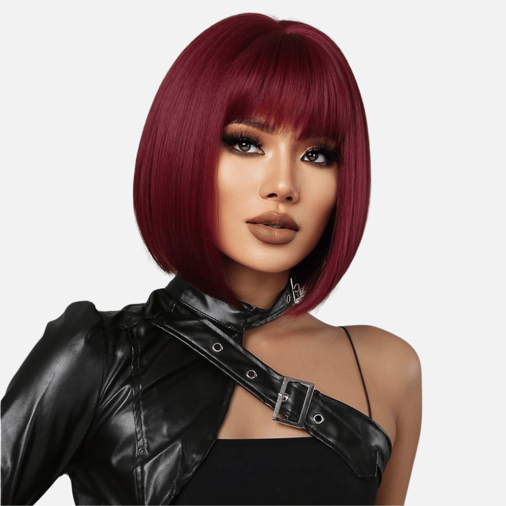 Perruque carré rouge