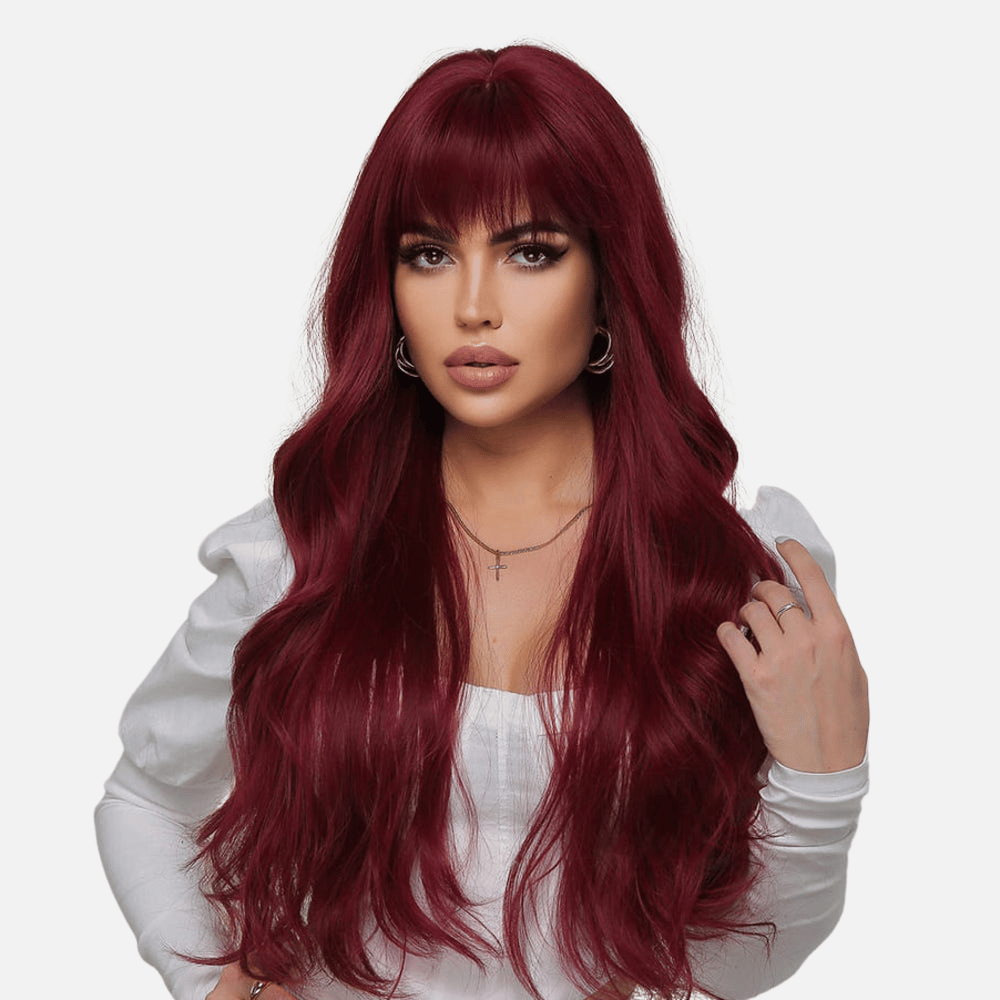 Perruque rouge bordeaux