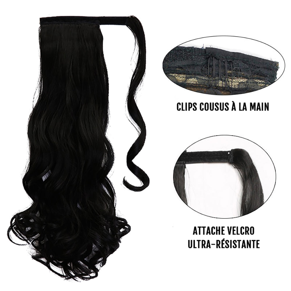 Extension de cheveux à clip ondulée attache