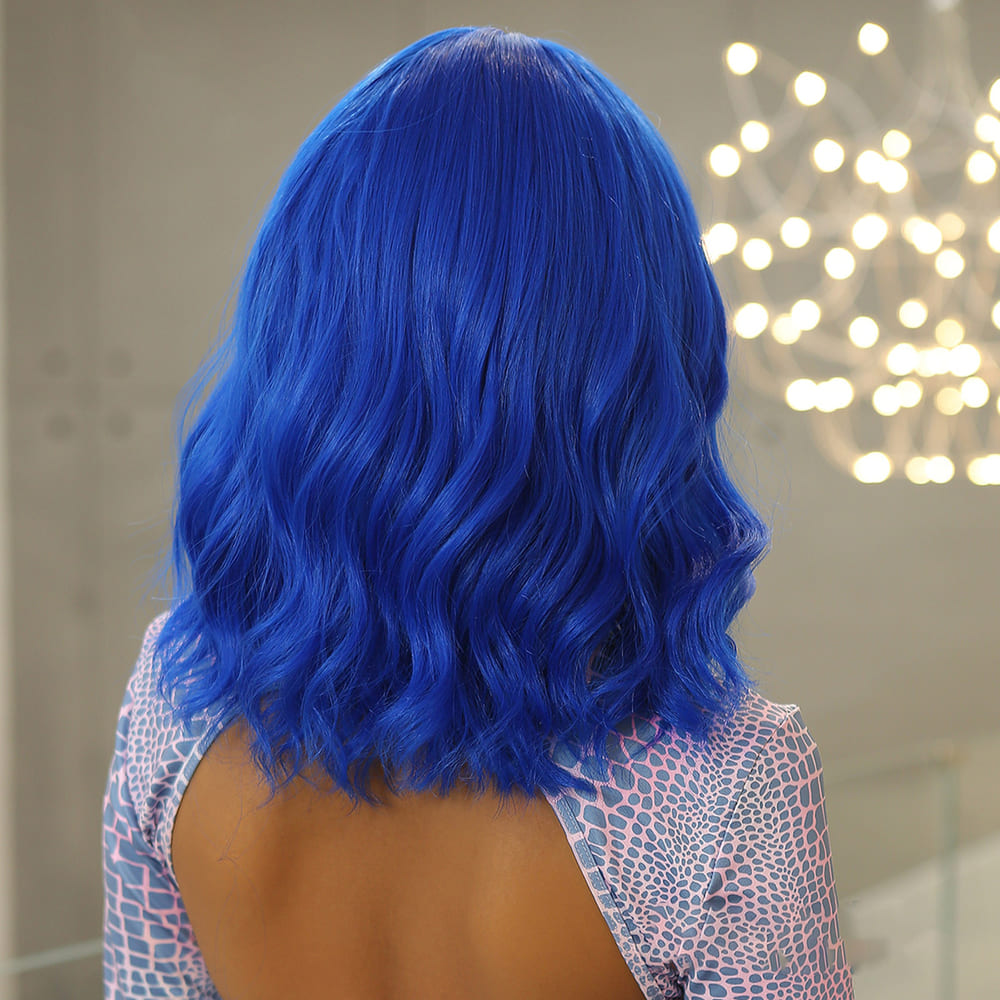Perruque bleue foncé nuque