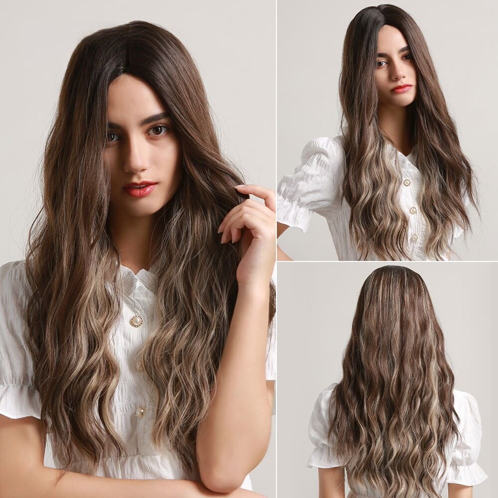 Perruque bouclée marron femme