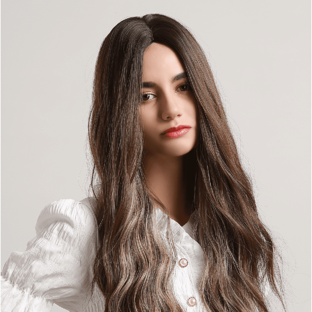 Perruque bouclée marron