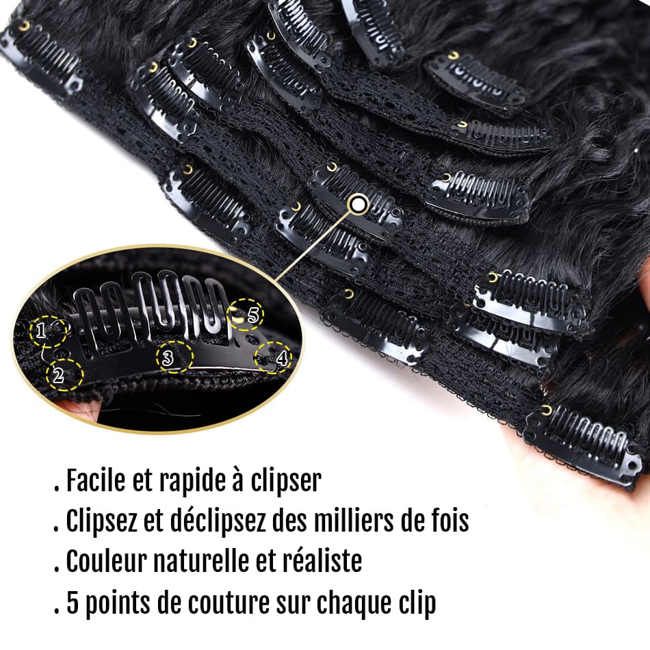 Extension de cheveux à clip afro couture