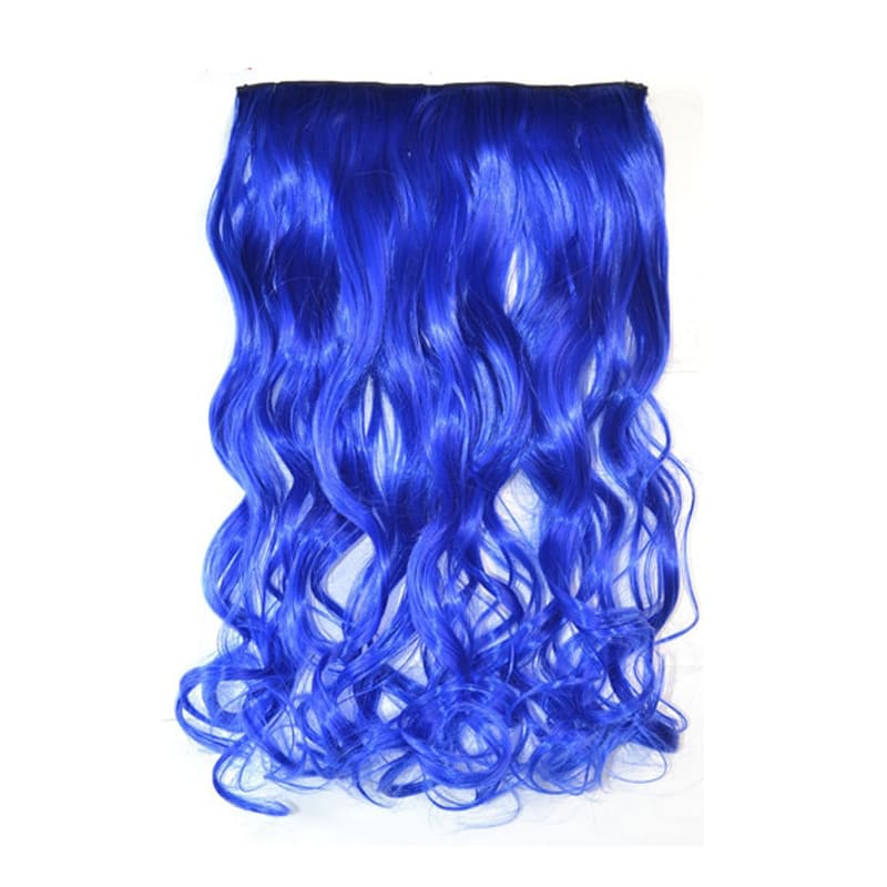Extension de cheveux à clip bleu