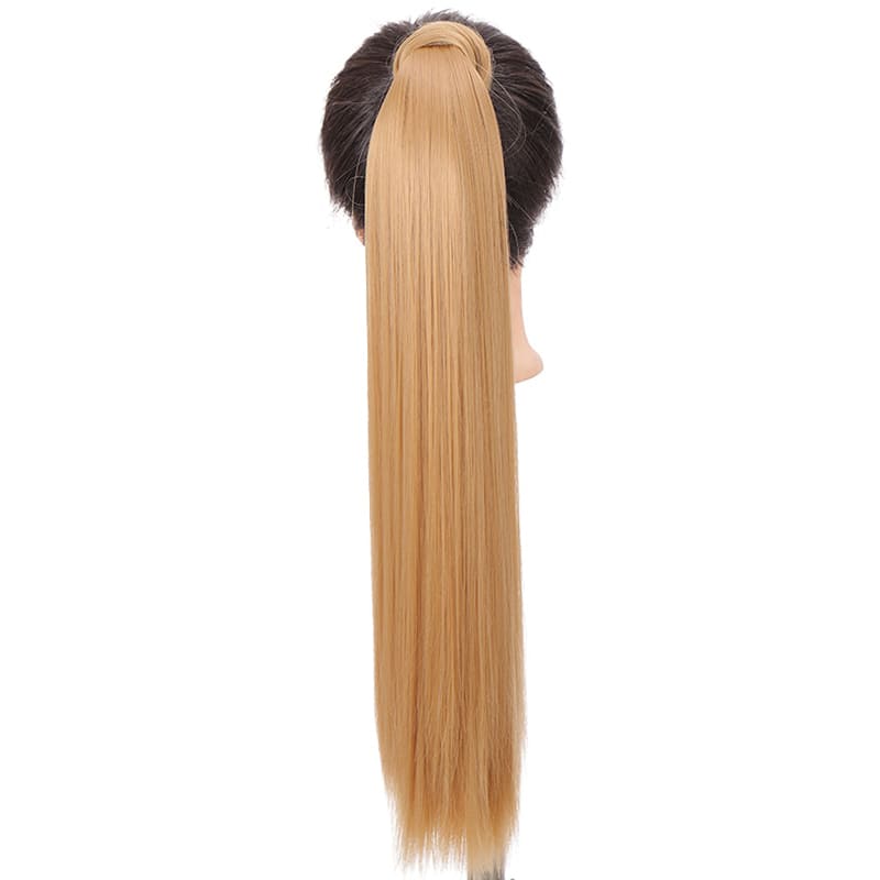 Extension de cheveux à clip blond cendrée lisse