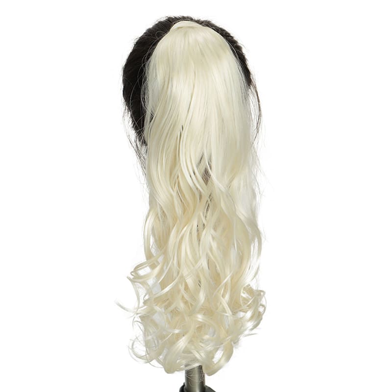 Extension de cheveux blond polaire ondulée