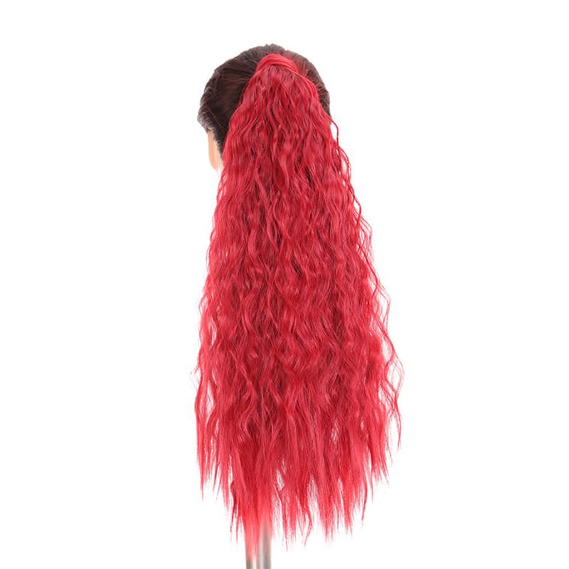 Extension de cheveux à clip rouge frisée