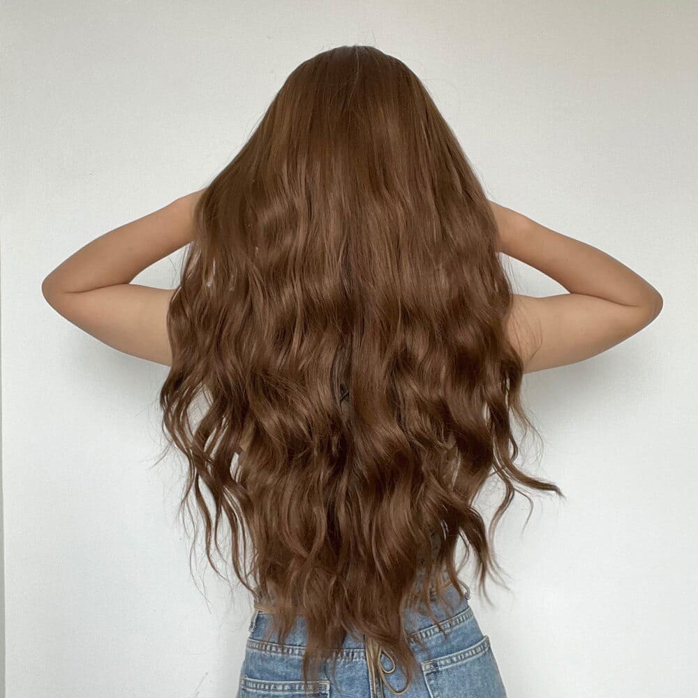 Perruque aubrun long ondulation