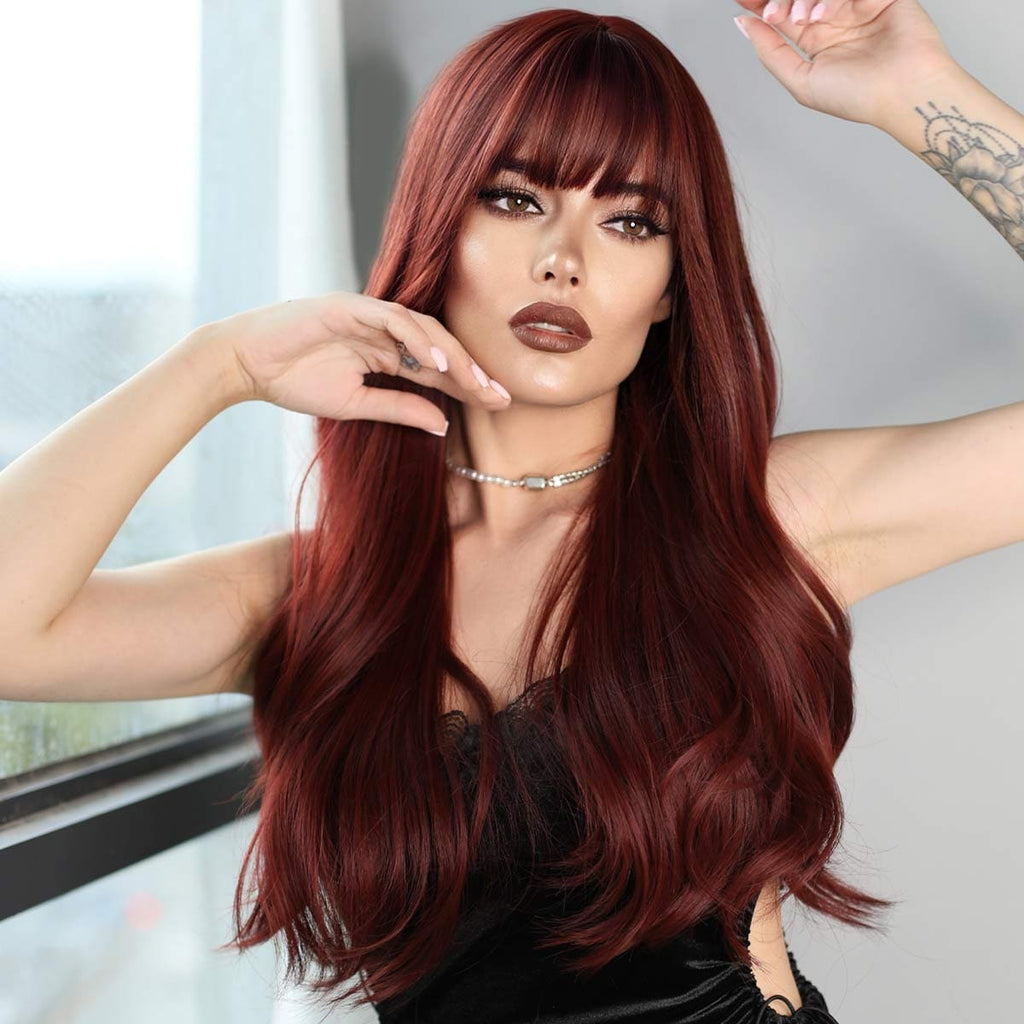 Perruque auburn rouge lisse