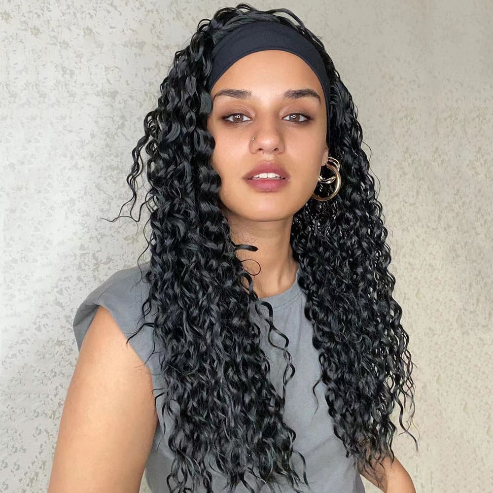 Perruque bandeau body wave bouclée