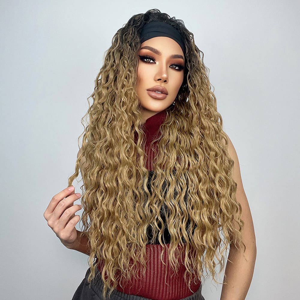 Perruque bandeau bouclée femme