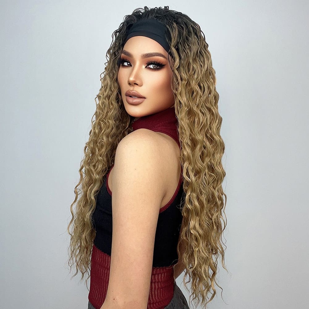 Perruque bandeau bouclée nuque