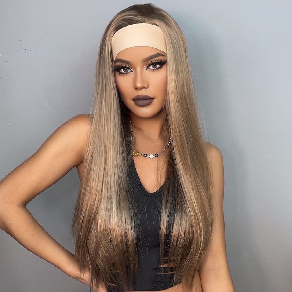 Perruque bandeau châtain