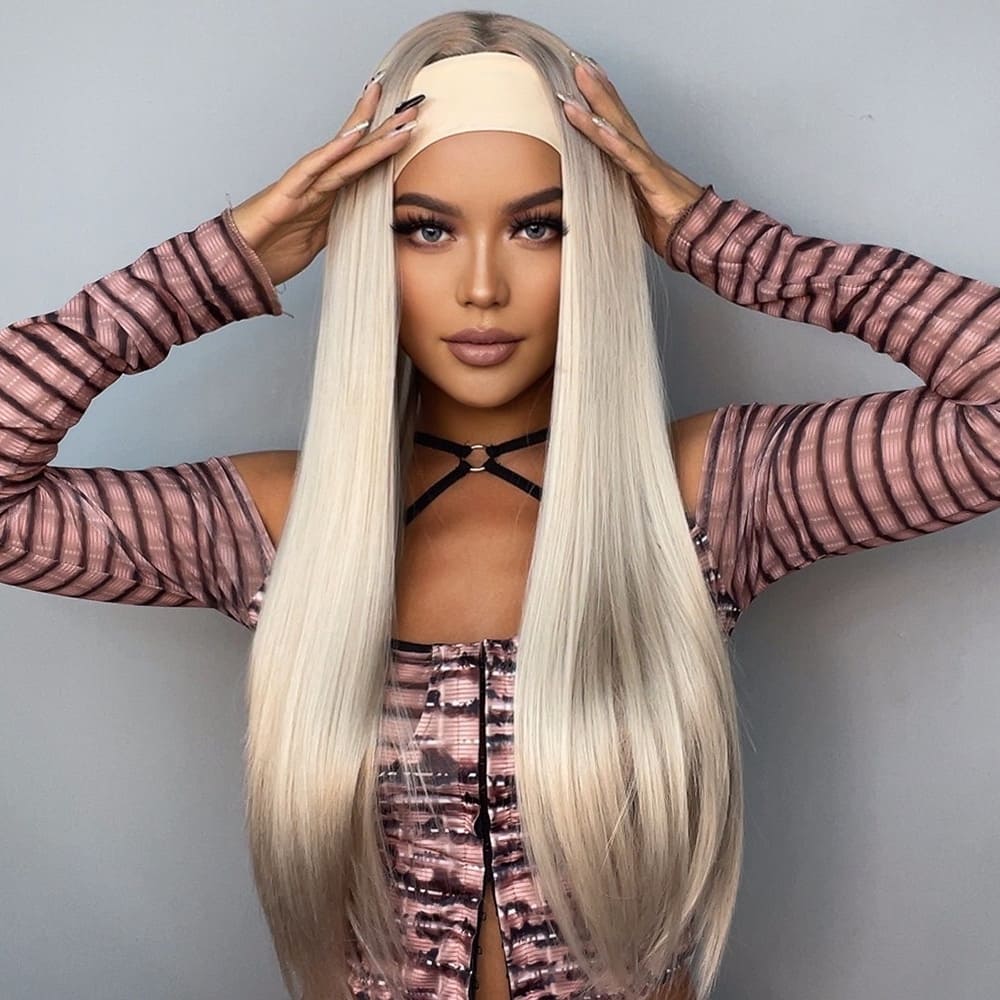 Perruque bandeau synthétique femme