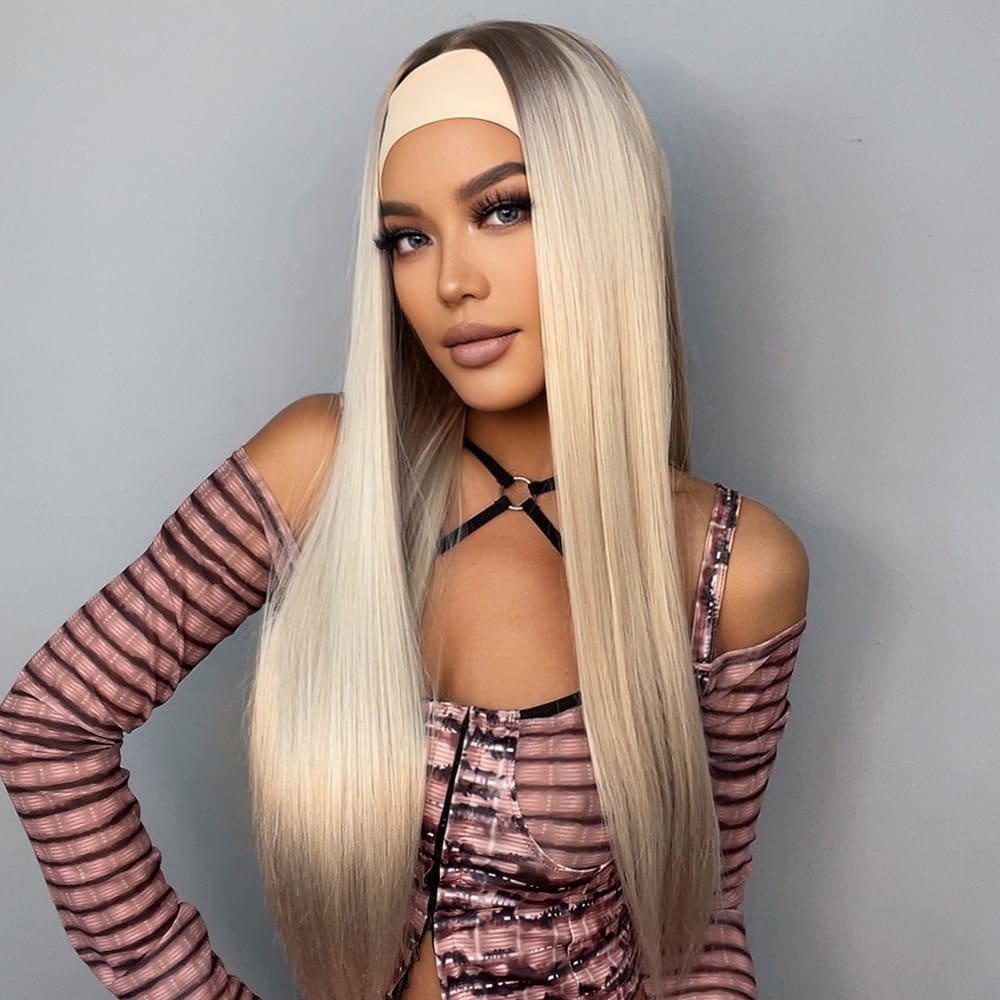 Perruque bandeau synthétique longue