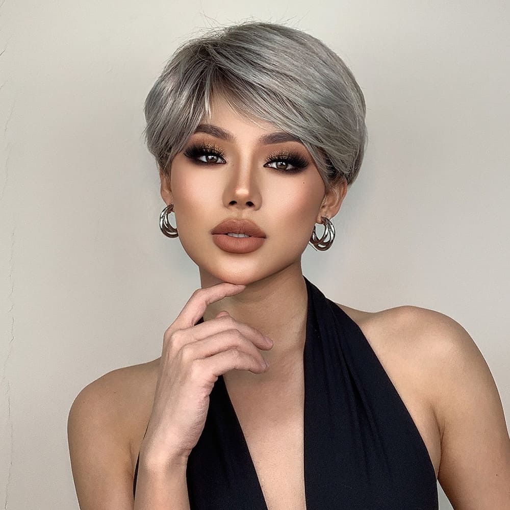 Perruque blanche courte