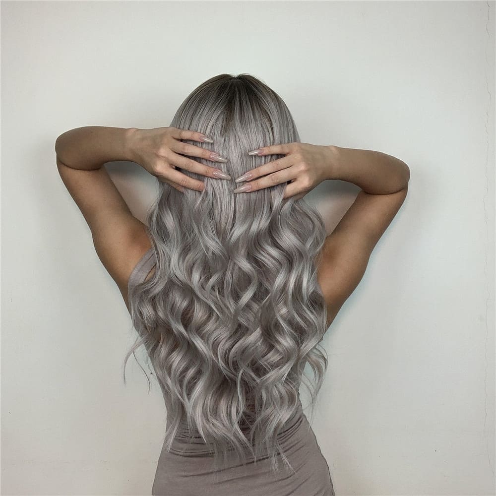 Perruque blanche longue nuque