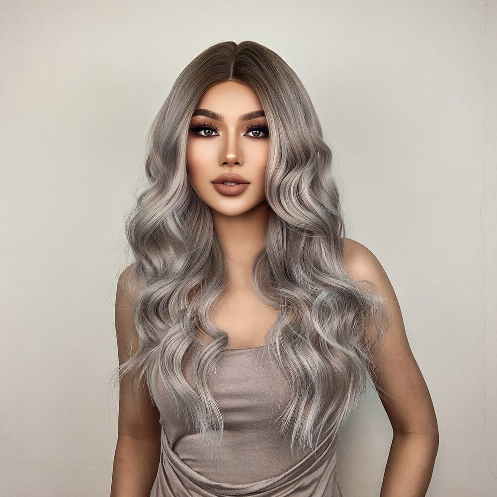 Perruque blanche longue