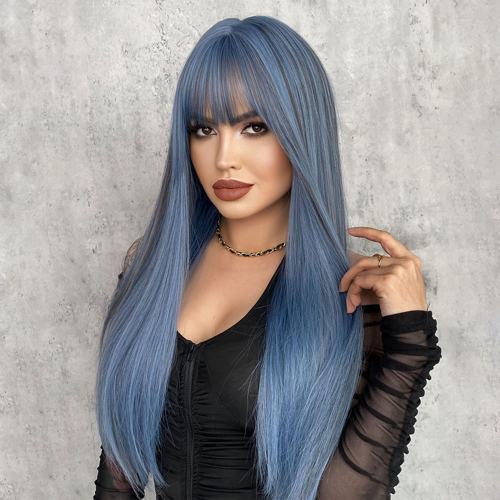 Perruque bleue cosplay