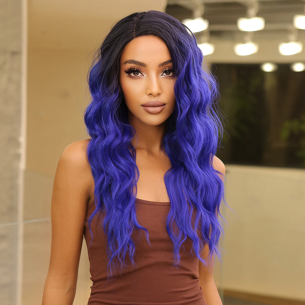 Perruque bleue et noire