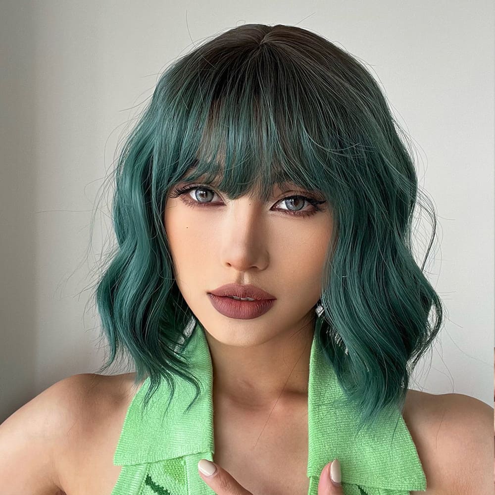 Perruque bleue turquoise