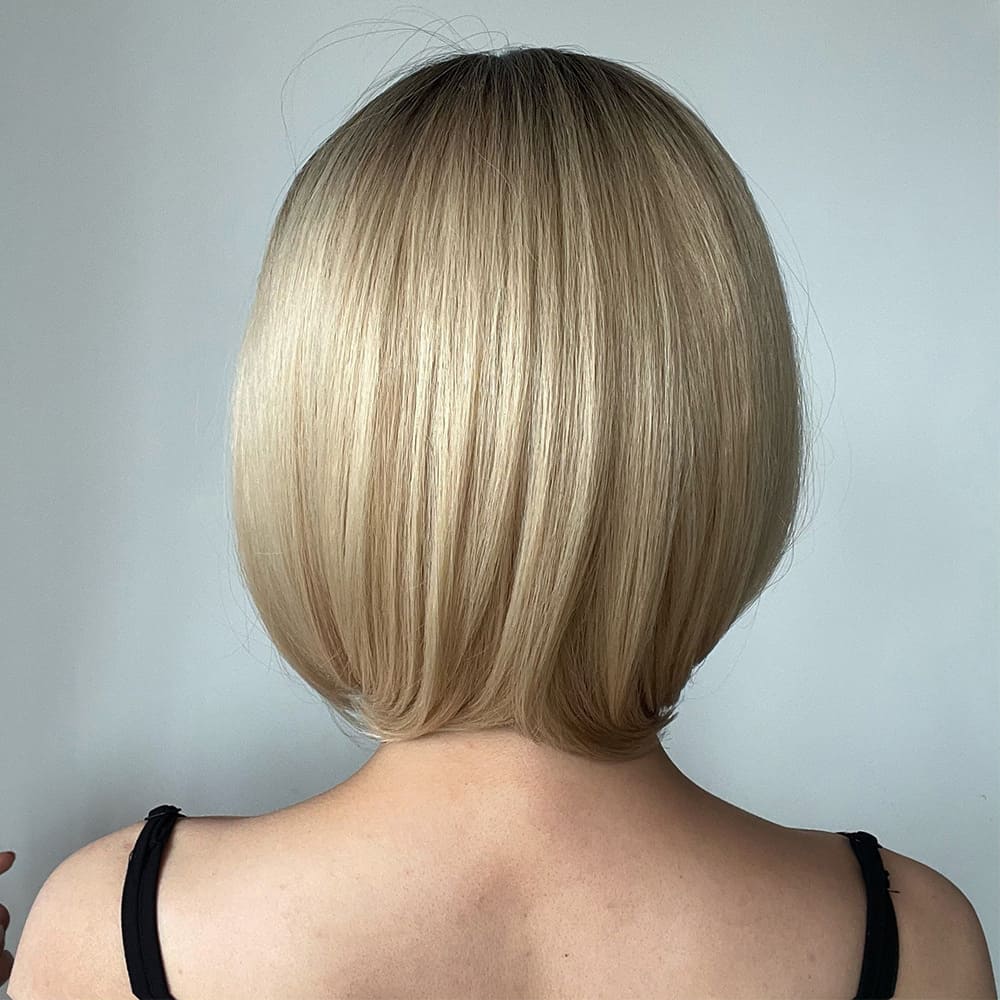 Perruque blonde carré sans frange dos