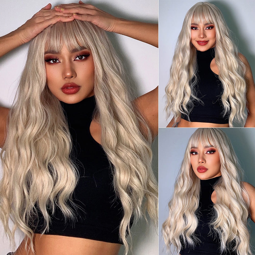 Perruque blonde frange sexy