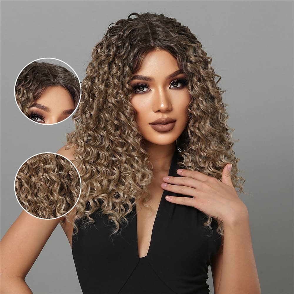 Perruque blonde frisée boucle