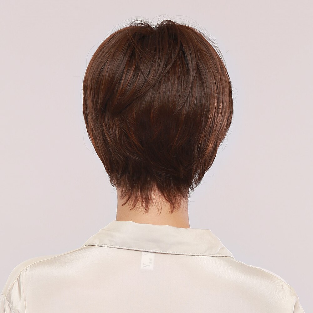 Perruque brune courte dos