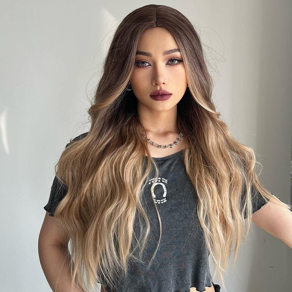 Perruque brune et blonde femme