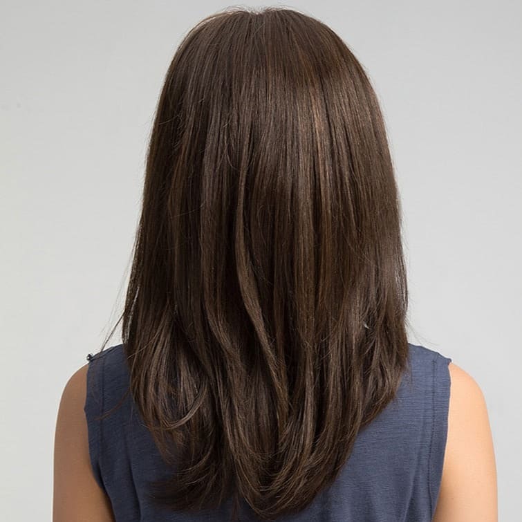 Perruque brune mi longue dos