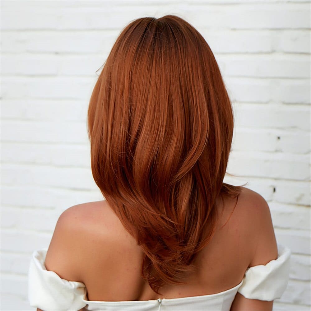 Perruque châtain cuivré nuque