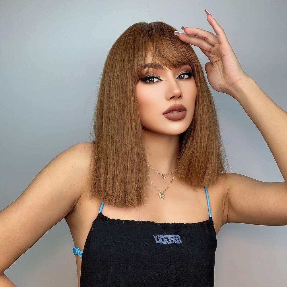 Perruque châtain roux sensationnel