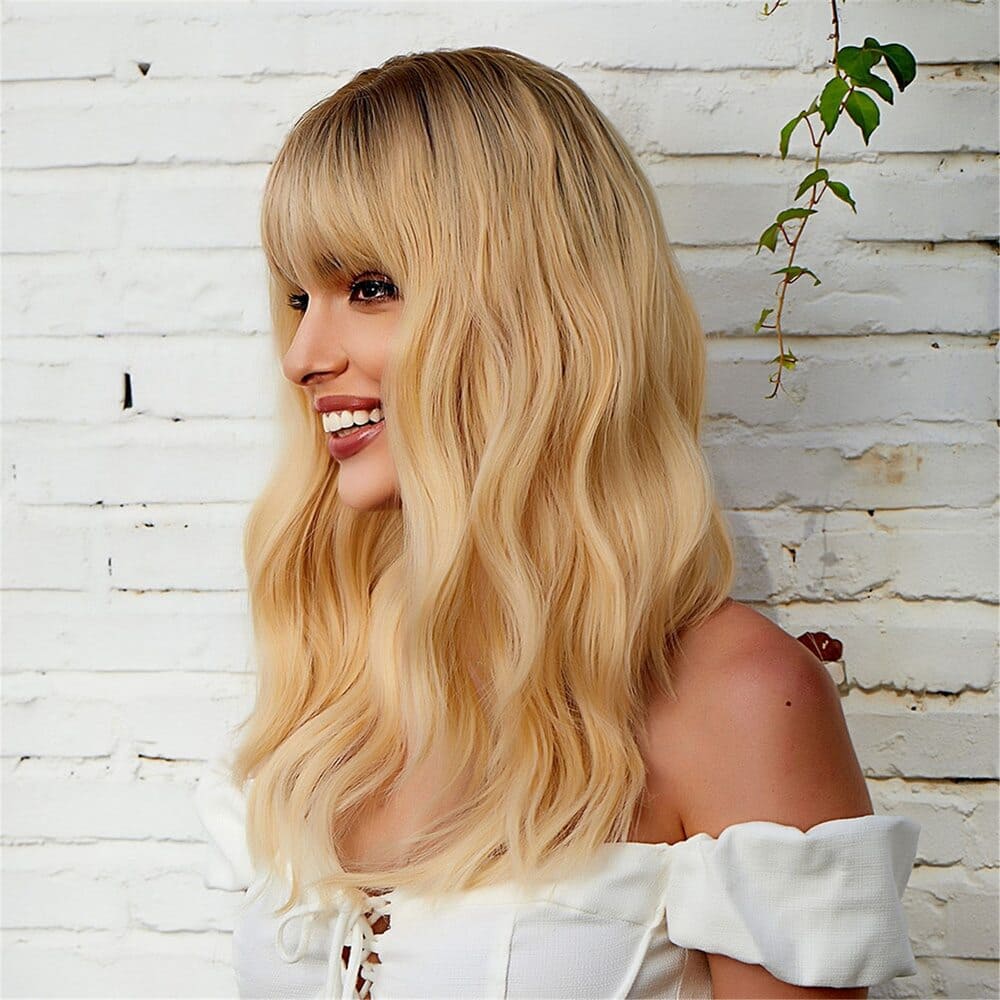 Perruque cheveux blonds femme