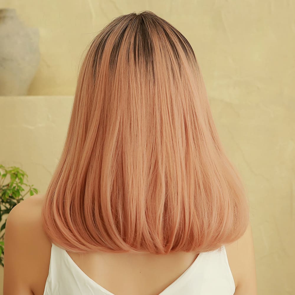 Perruque cheveux cuivrés nuque