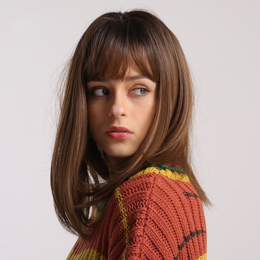 Perruque couleur marron