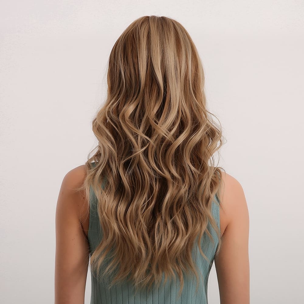 Perruque couleur miel doré nuque