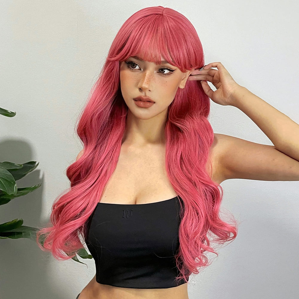 Perruque couleur rose
