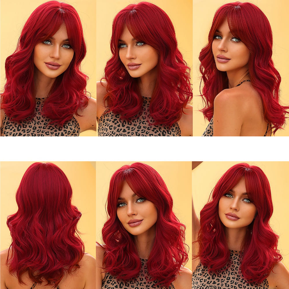 Perruque couleur rouge modèle