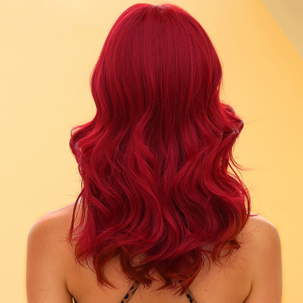 Perruque couleur rouge nuque