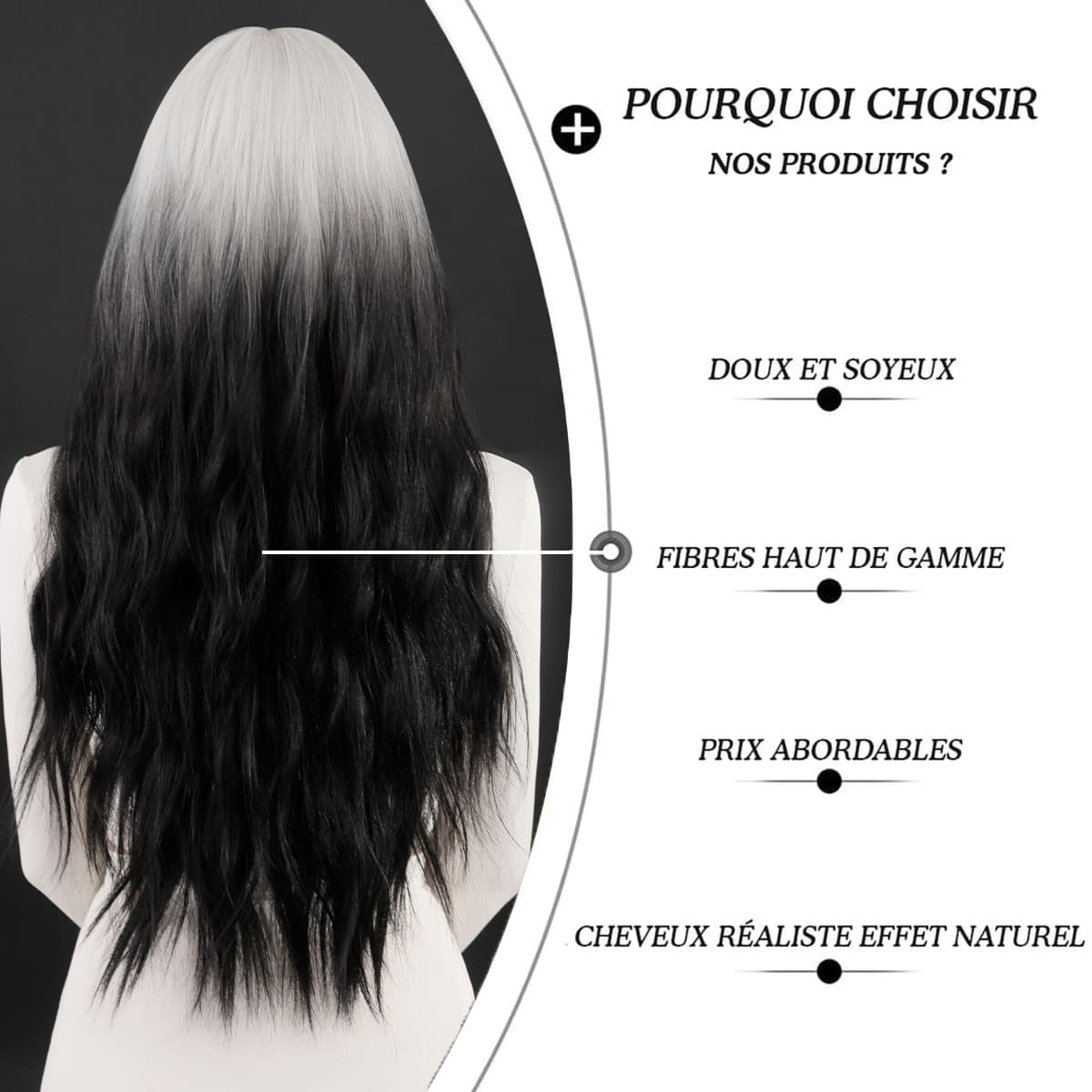 Perruque extravagante nuque