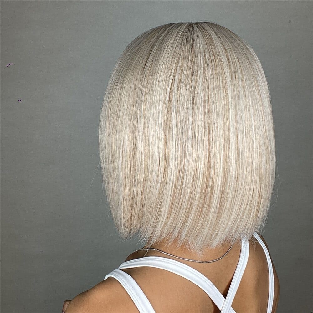 Perruque femme blonde mi longue nuque