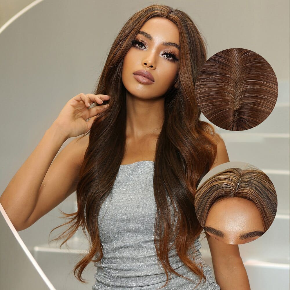 Perruque femme châtain sexy