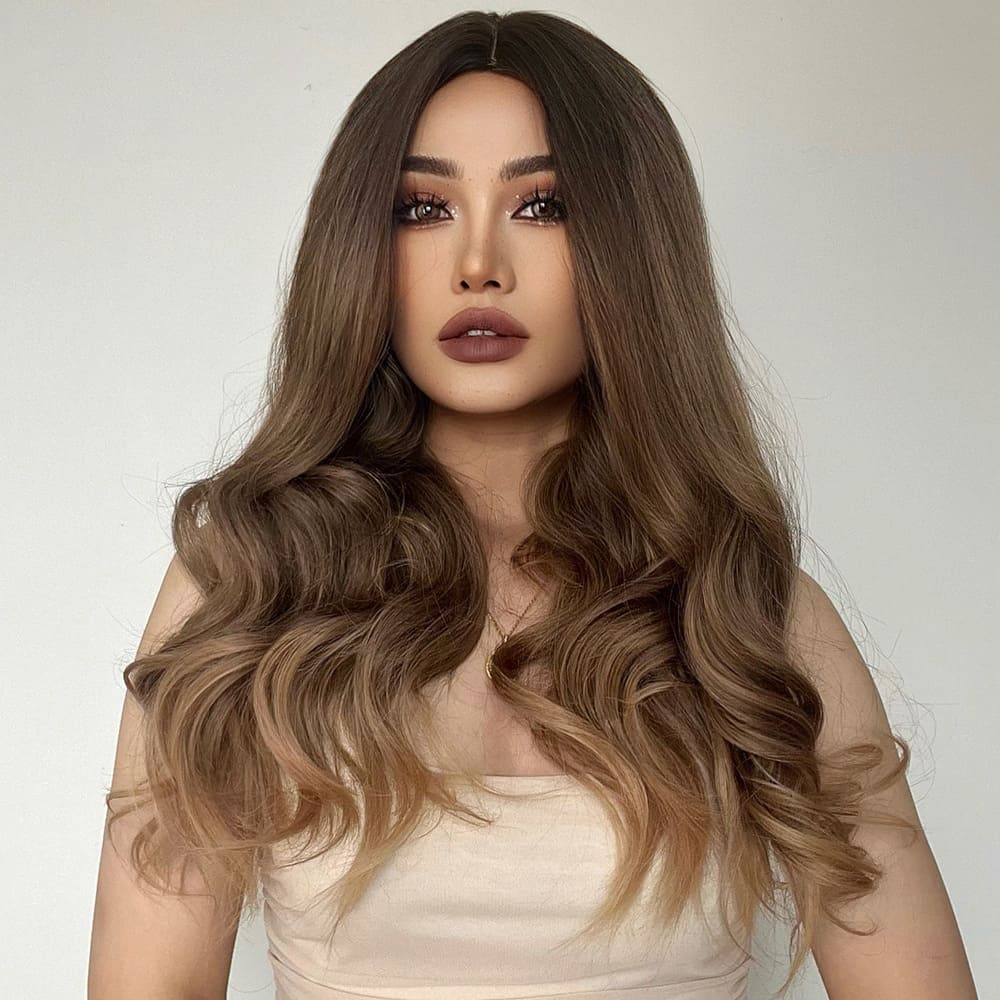 Perruque femme marron