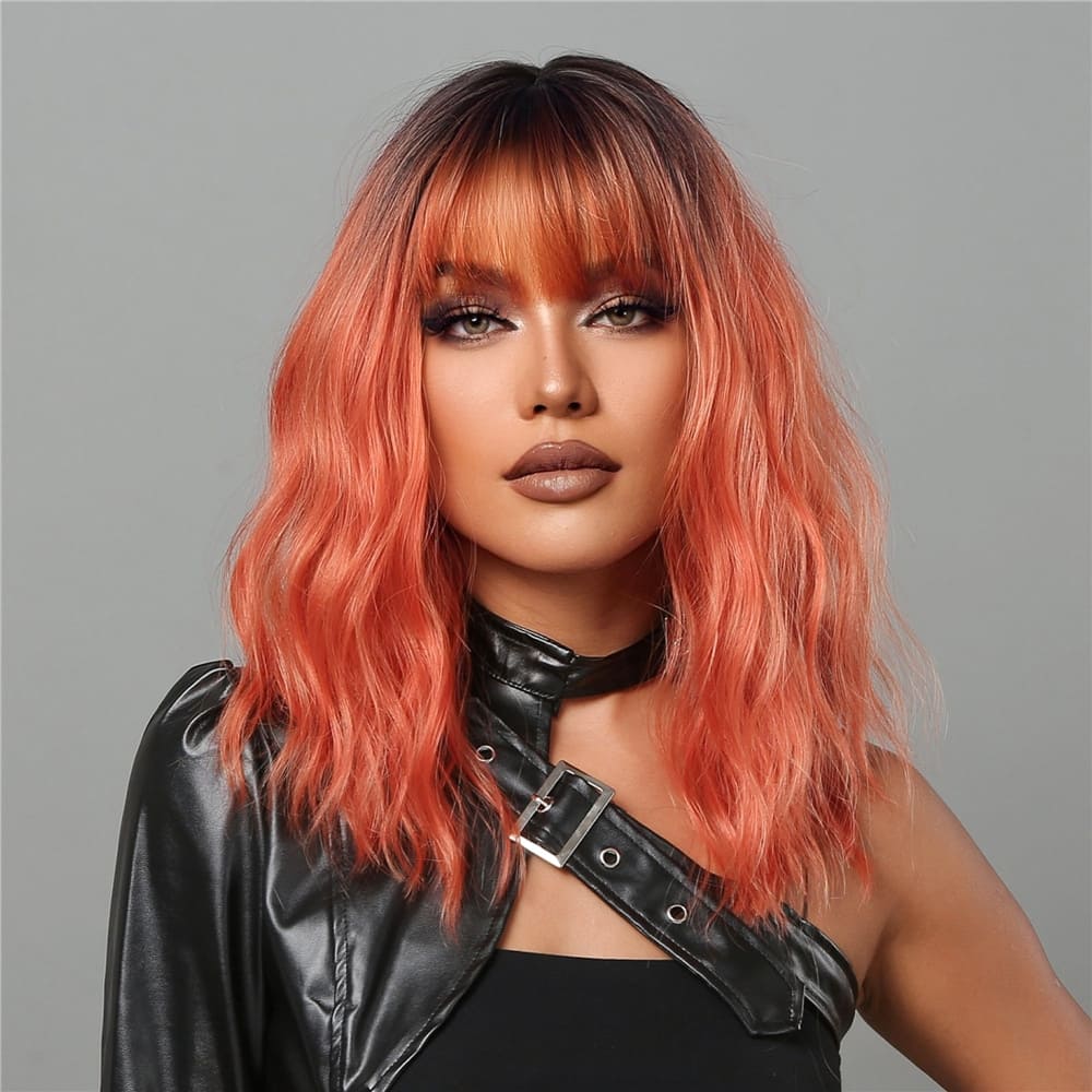 Perruque femme rousse cuivrée